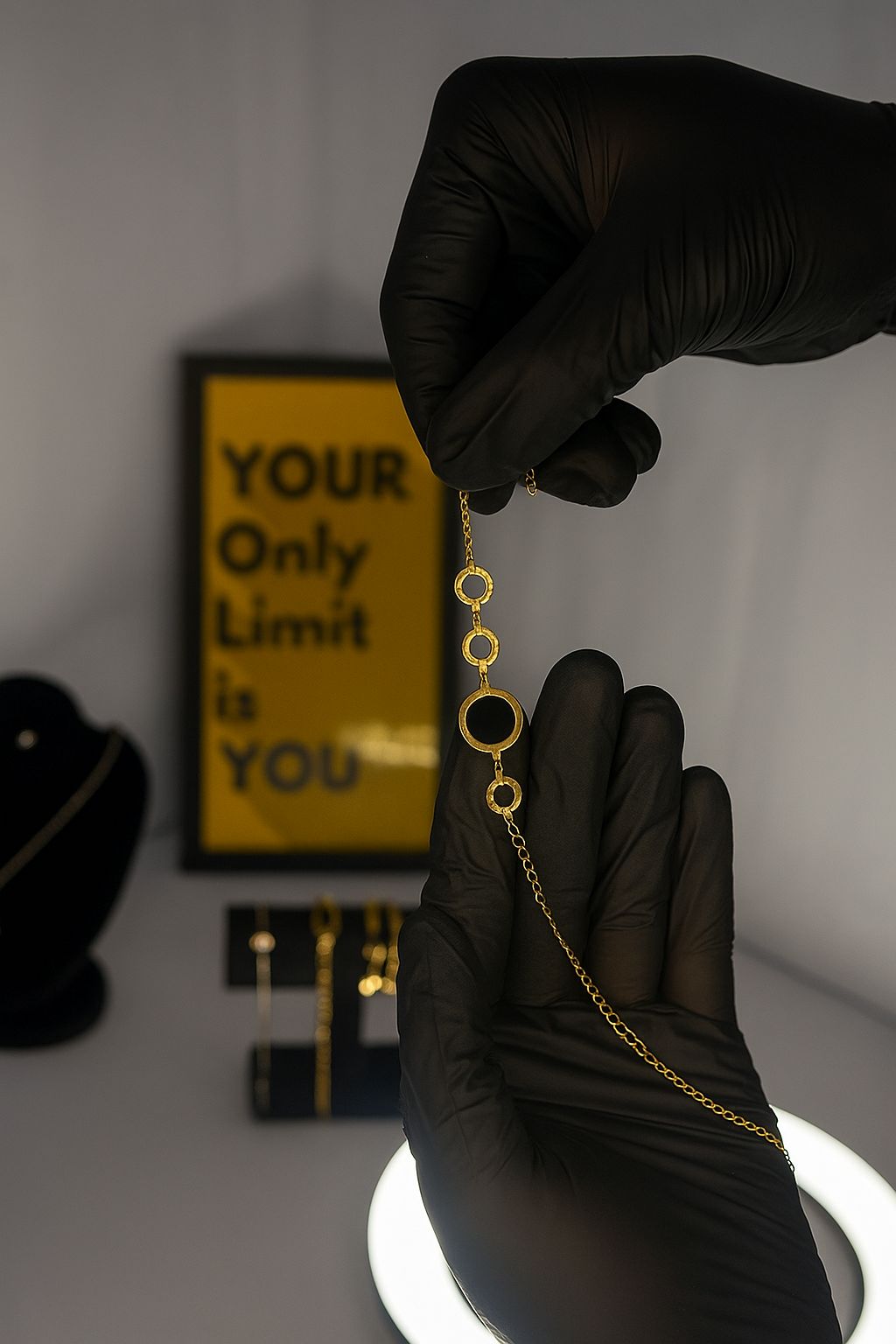 Luxury Pave & Enamel Circle Medallion Bracelet