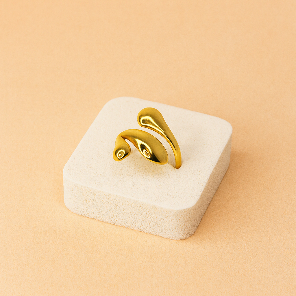 Elegant Gold-Finish Bypass Ring Modern Minimal Statement Jewelry