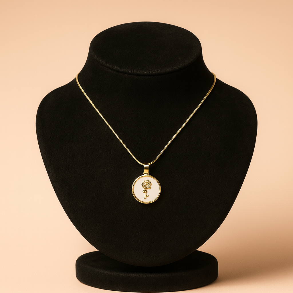 Elegant Gold Rose Medallion Necklace