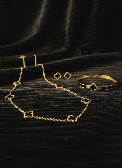 ✨ The Eternal Clover Set: Necklace, Bracelet & Earrings Combo | Special Offer!